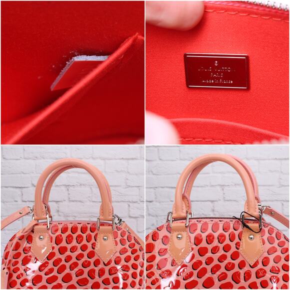 Louis Vuitton Alma BB Jung;e Dots Pink Vernis Crossbody Satchel Handbag A5535 - Picture 2 of 12